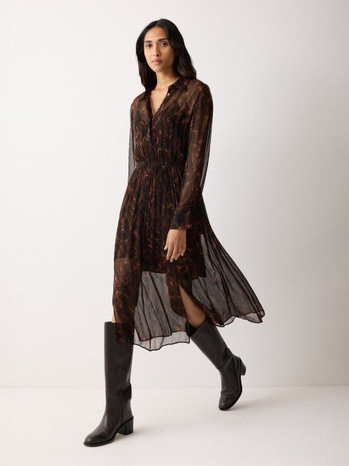 Wild Feather Shirt Dress | Brown