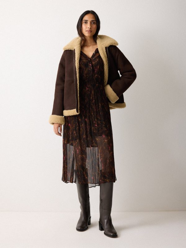 Wild Feather Shirt Dress | Brown