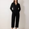 Crepe Wrap Front Jumpsuit | Black