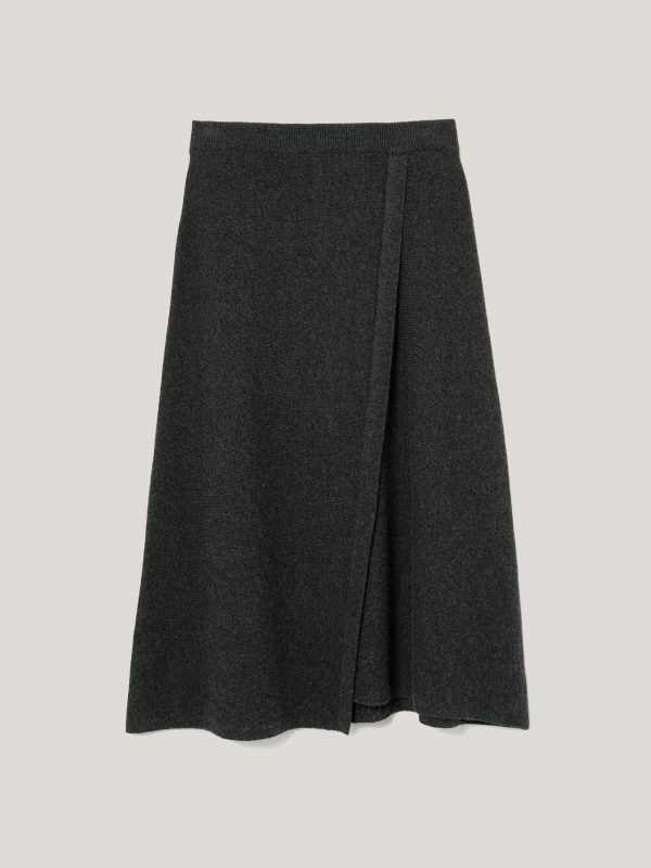 Overlap Seam Detail Skirt | Charcoal
