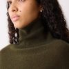 Wool Blend Cocoon Turtle Neck Jumper | Khaki