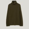 Wool Blend Cocoon Turtle Neck Jumper | Khaki