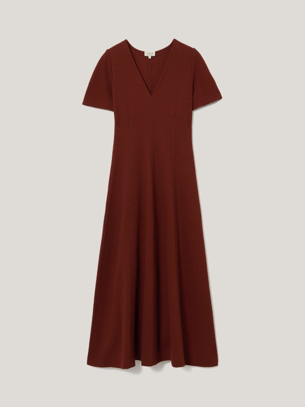 Curved Sleeve Midi Dress | Auburn