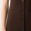 V Neck Long Waistcoat Dress | Brown