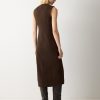 V Neck Long Waistcoat Dress | Brown