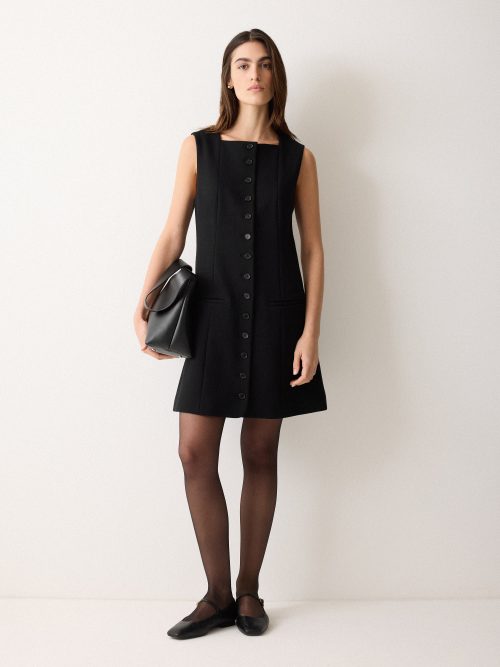 J50527_BK000_1.jpg Square Neck Waistcoat Dress | Black