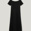 Off Shoulder Crepe Dress | Black