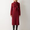 Triangular Scarf Knit Dress | Red