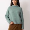 Fleecy Knit Crop Jumper | Blue