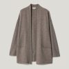 Wool Blend Relaxed Cardigan | Taupe