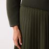 Pleated Skirt Jumper Dress | Khaki