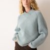 Fishermans Rib Cocoon Jumper | Blue
