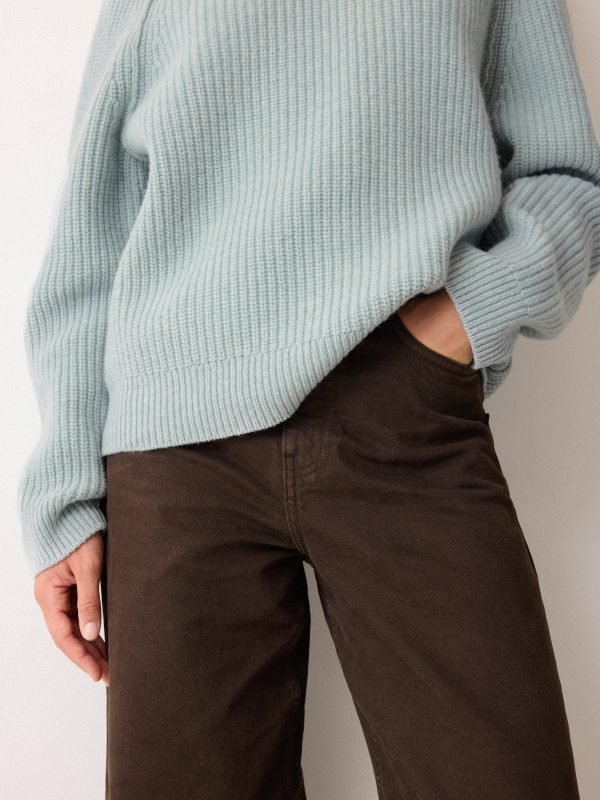 Fishermans Rib Cocoon Jumper | Blue