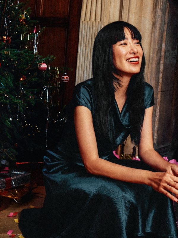 Textured Cowl Neck Dress | Green