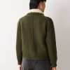 Sherpa Collar Cardigan | Khaki