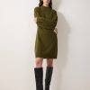 Knitted Mini Jumper Dress | Green