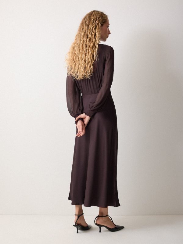 Long Sleeve Bias Dress | Purple