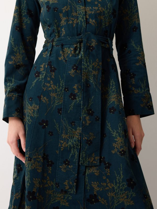 Chinoiserie Baby Cord Dress | Green