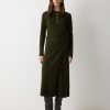 Merino Cashmere Tie Dress | Khaki