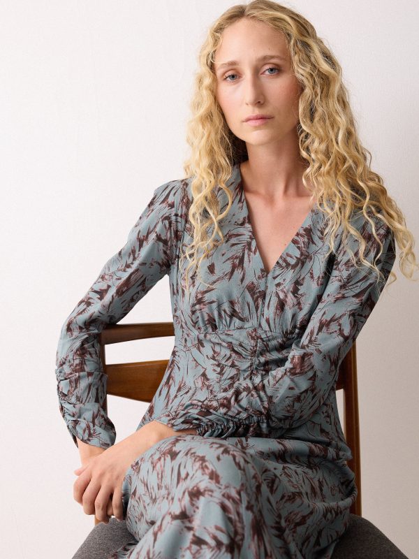 Wild Feather Gathered Dress | Blue