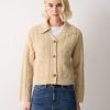 Wool Cashmere Cable Cardigan | Cream