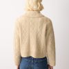 Wool Cashmere Cable Cardigan | Cream