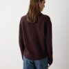 Wool Cashmere Blend V Neck Jumper | Purple