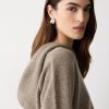 Wool Blend Hooded Jumper | Taupe