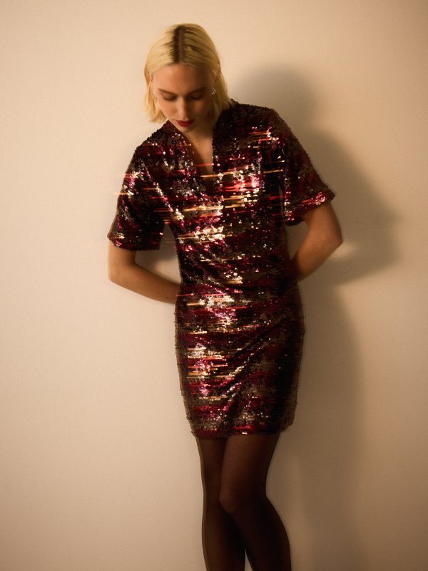 Stripe Sequin Mini Dress | Multi