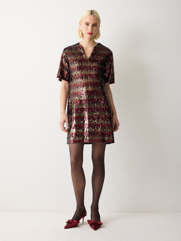 Stripe Sequin Mini Dress | Multi